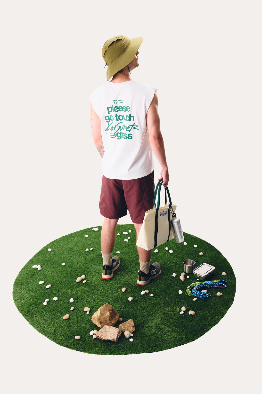 Go Touch Grass Oversized Tank main