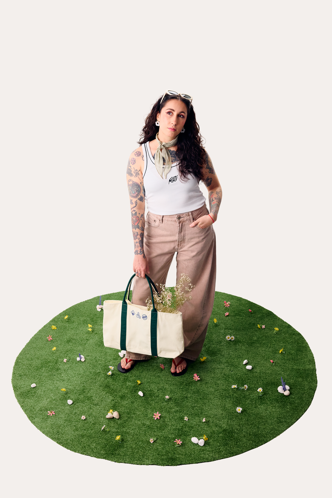 Go Touch Grass Beach Bag main